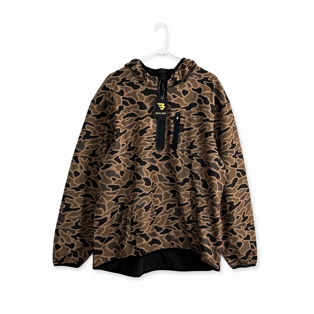 Burlebo Duke Quarter Zip Pullover Hoodie Camo Water Repellent Fleece XL NWT
